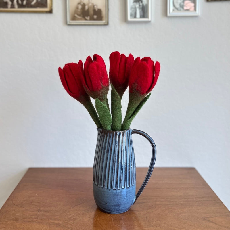Humble Hilo Handmade Felt Flowers, 4 Tulip Flowers