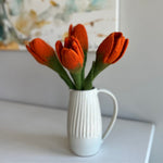 Humble Hilo Handmade Felt Flowers, 4 Tulip Flowers