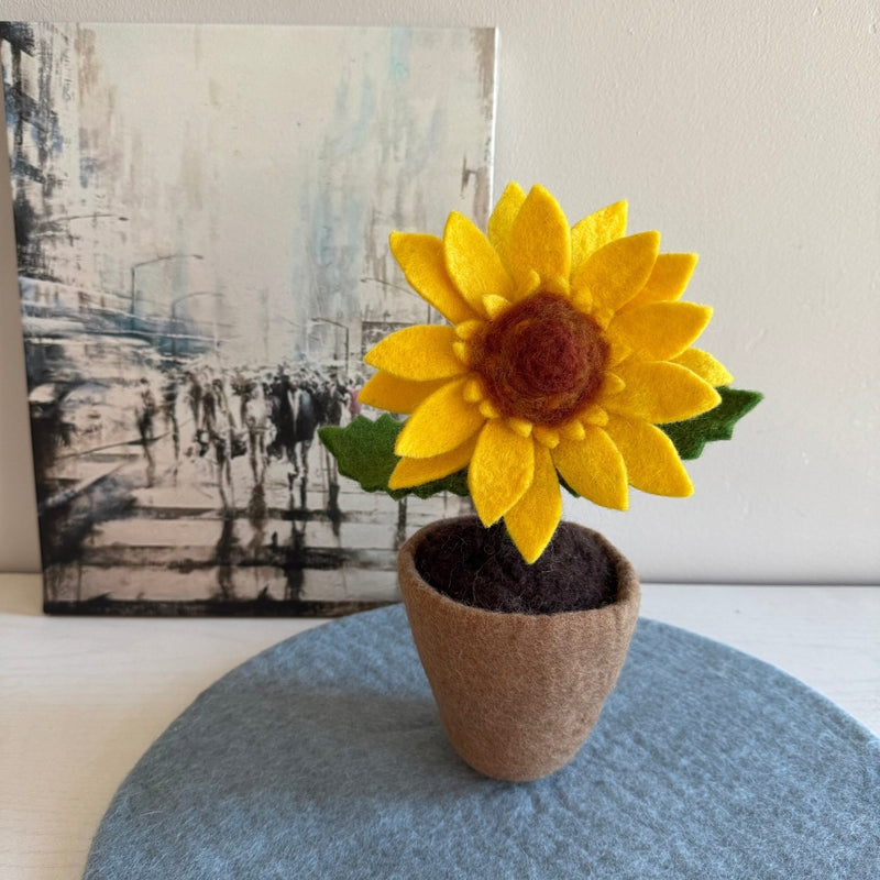 Humble Hilo Handmade Felt Flower Pot - Sunflower