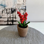 Humble Hilo Handmade Felt Flower Pot, Berry Flower