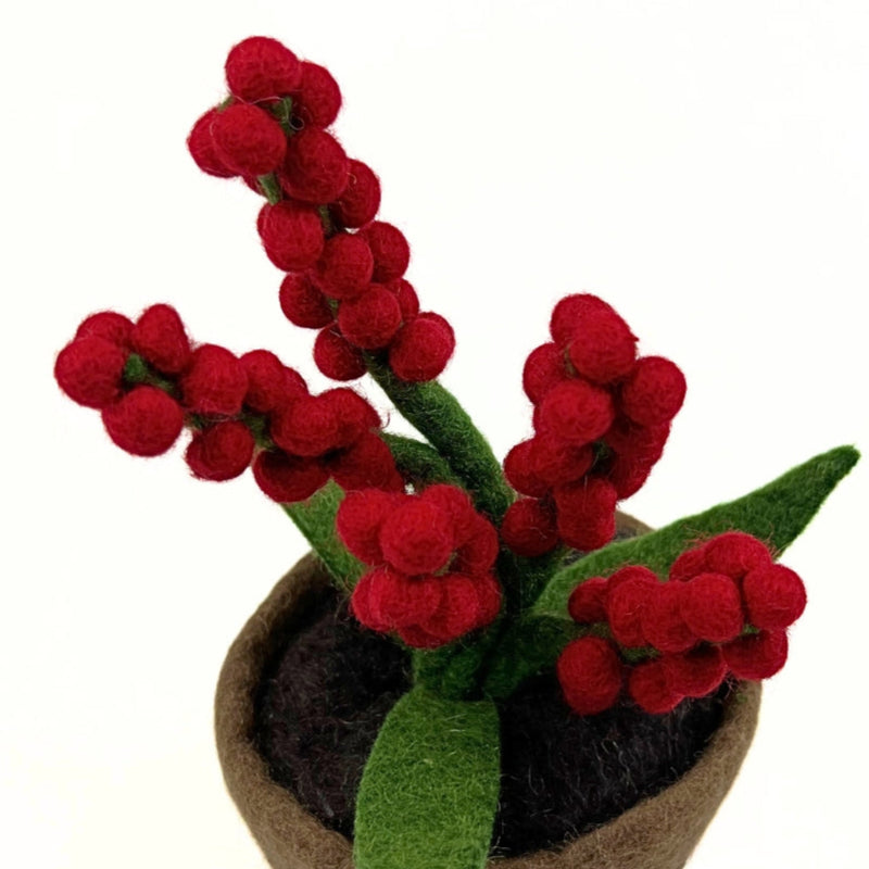 Humble Hilo Handmade Felt Flower Pot, Berry Flower