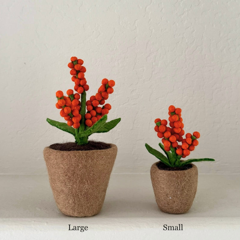 Humble Hilo Handmade Felt Flower Pot, Berry Flower