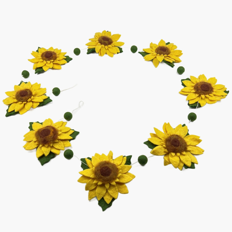 Humble Hilo Handmade Felt Flower Garland - Sunflower