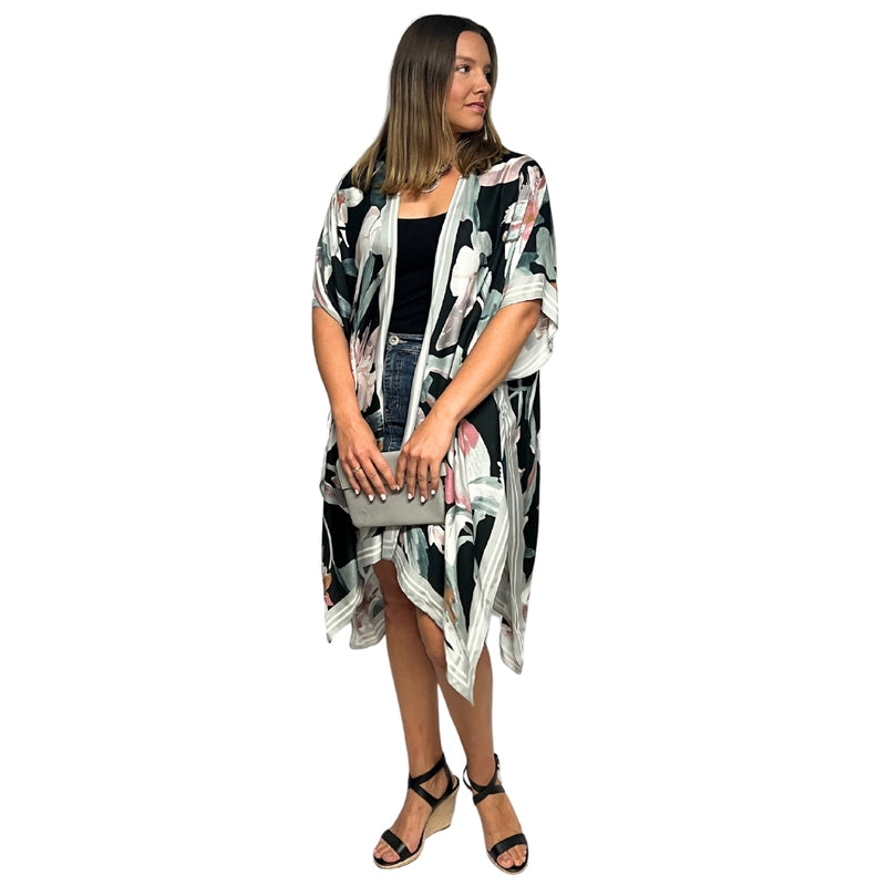 Cardigan lungo kimono crochet - Bianco écru Cardigan lungo kimono crochet - Bianco écru