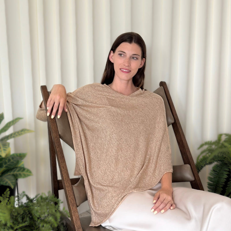 Humble Hilo Handloomed Cashmere Poncho, Classic