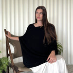 Humble Hilo Handloomed Cashmere Poncho, Cable Knit