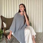 Humble Hilo Handloomed Cashmere Poncho, Cable Knit