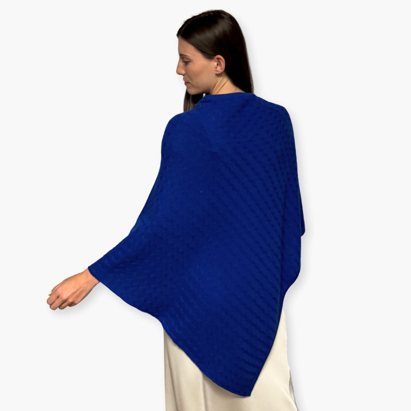 Humble Hilo Handloomed Cashmere Poncho, Cable Knit