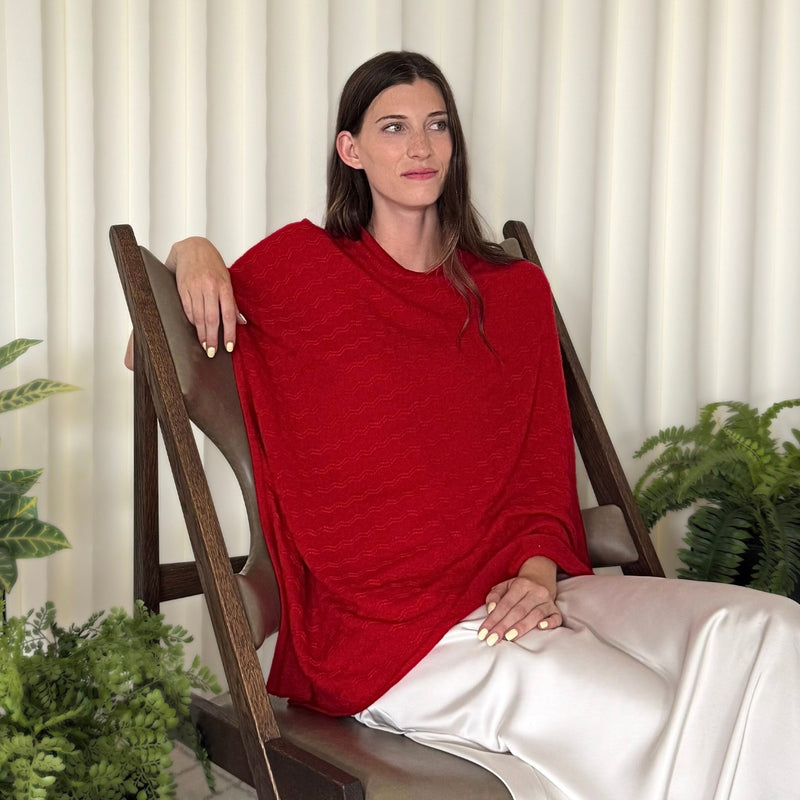 Humble Hilo Handloomed Cashmere Poncho, Cable Knit