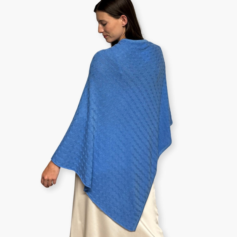 Humble Hilo Handloomed Cashmere Poncho, Cable Knit