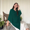 Humble Hilo Handloomed Cashmere Poncho, Cable Knit