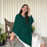 Humble Hilo Handloomed Cashmere Poncho, Cable Knit
