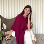 Humble Hilo Handloomed Cashmere Poncho, Cable Knit