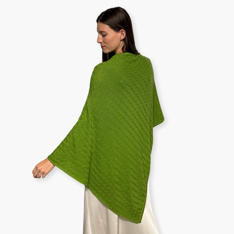 Humble Hilo Handloomed Cashmere Poncho, Cable Knit