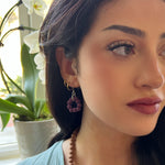 Humble Hilo Sari Jewelry, Textile Bead Round Earring