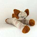 Kenana Knitters Hand Knitted Homespun Wool Sleeping Cat Stuffed Animal