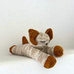 Kenana Knitters Hand Knitted Homespun Wool Sleeping Cat Stuffed Animal