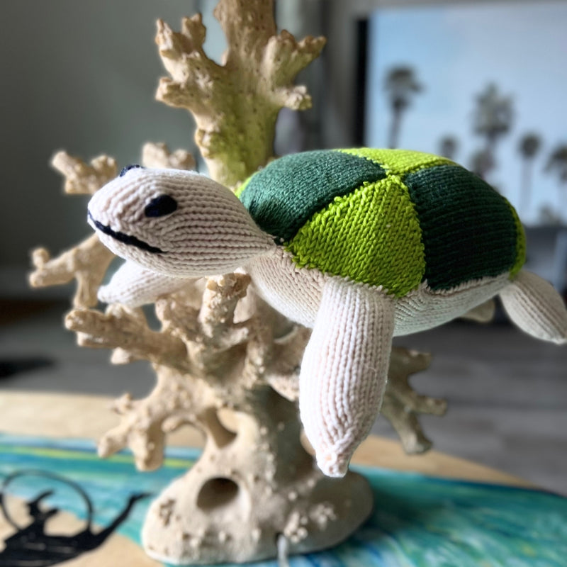 Kenana Knitters Hand Knitted 100% Organic Cotton Turtle Stuffed Animal