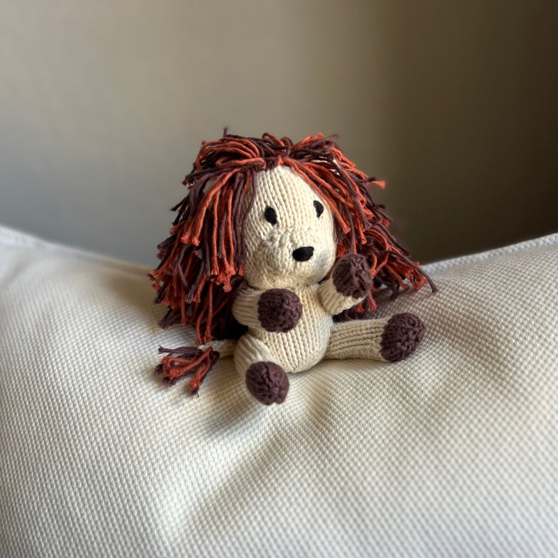 Kenana Knitters Hand Knitted Organic Cotton Lion Mane Stuffed Animal