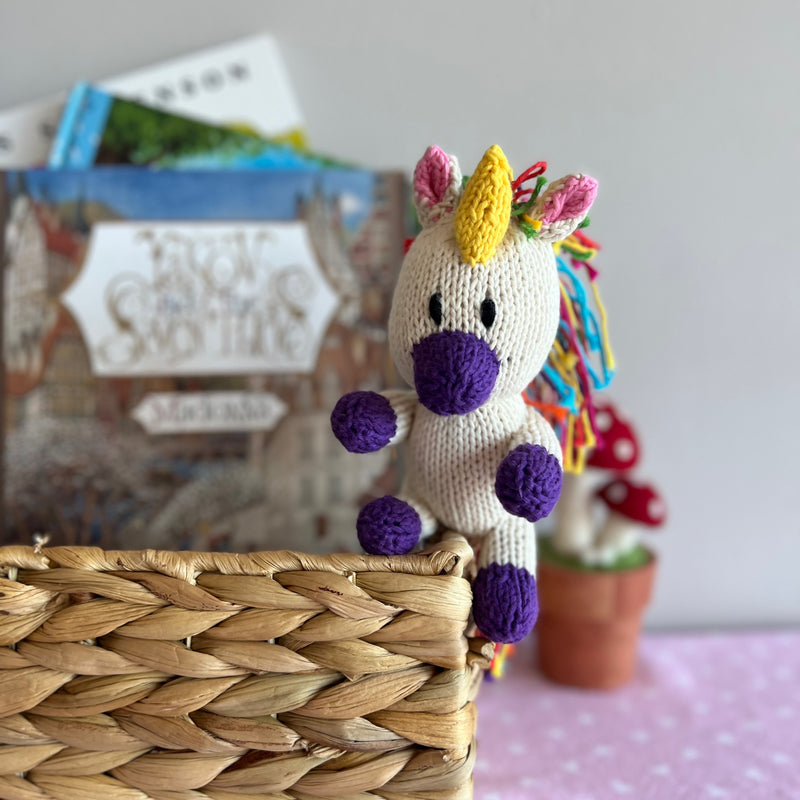 Kenana Knitters Hand Knitted Unicorn Stuffed Animal