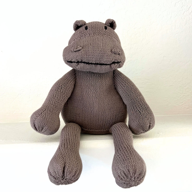 Kenana Knitters Hand Knitted Hippo Stuffed Animal