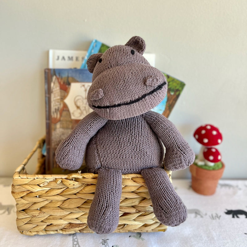 Kenana Knitters Hand Knitted Hippo Stuffed Animal