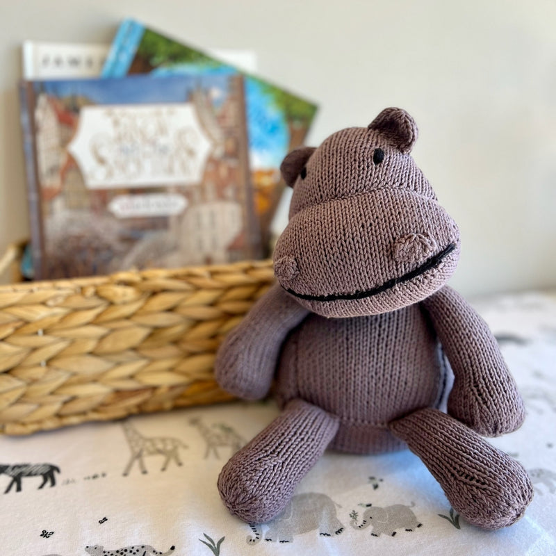 Kenana Knitters Hand Knitted Hippo Stuffed Animal