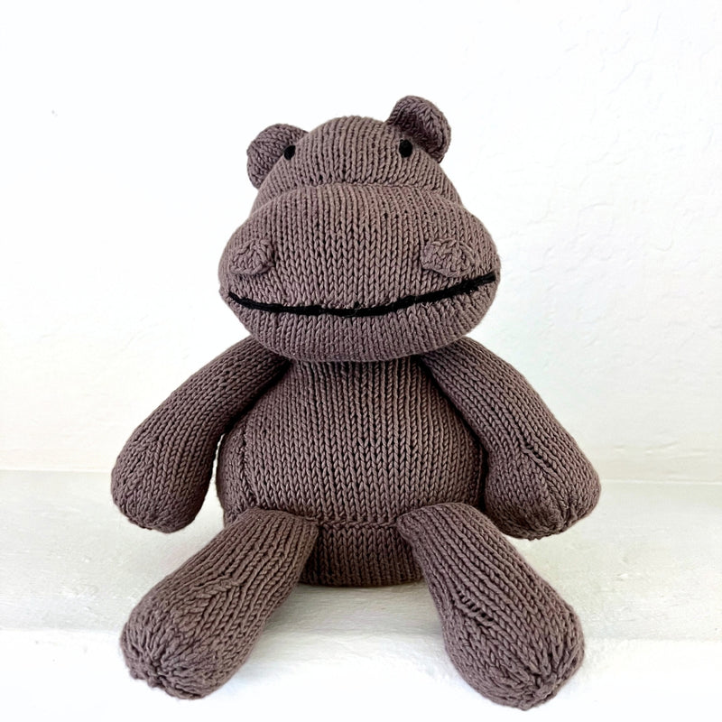 Kenana Knitters Hand Knitted Hippo Stuffed Animal