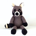 Kenana Knitters Hand Knitted 100% Organic Cotton Raccoon Stuffed Animal