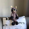 Kenana Knitters Hand Knitted 100% Organic Cotton Raccoon Stuffed Animal