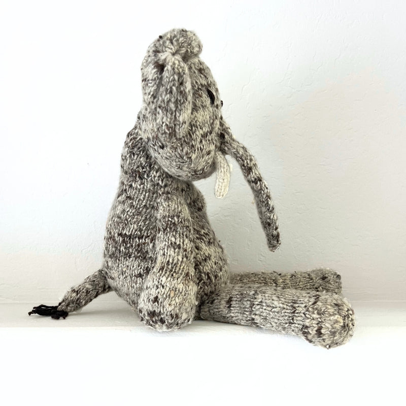 Kenana Knitters Hand Knitted Homespun Wool Elephant Stuffed Animal