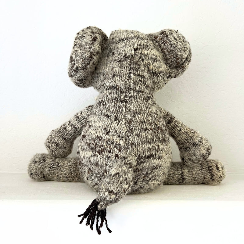 Kenana Knitters Hand Knitted Homespun Wool Elephant Stuffed Animal