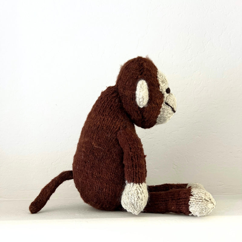 Kenana Knitters Hand Knitted Homespun Wool Monkey Stuffed Animal