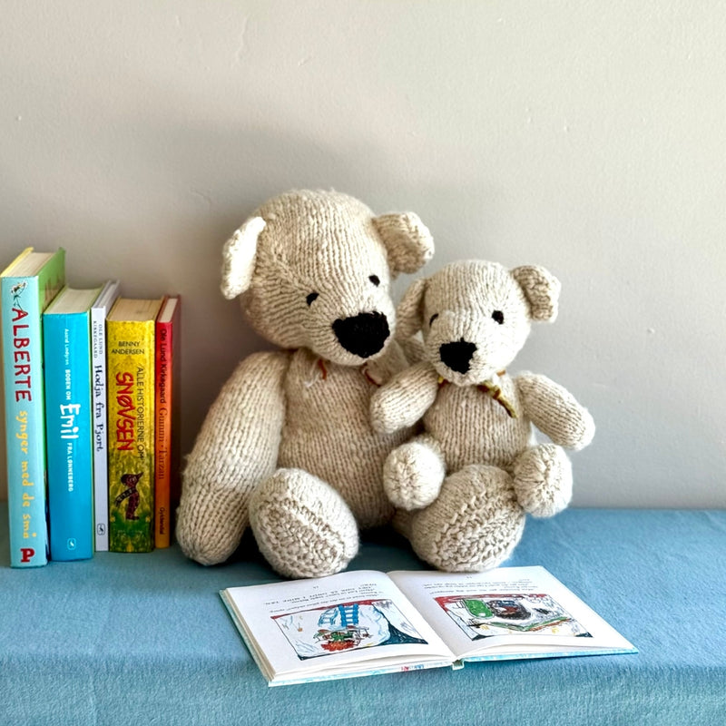 Kenana Knitters Hand Knitted Organic Wool Cream Teddy Bear Stuffed Animal