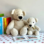 Kenana Knitters Hand Knitted Organic Wool Cream Teddy Bear Stuffed Animal