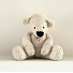 Kenana Knitters Hand Knitted Organic Wool Cream Teddy Bear Stuffed Animal