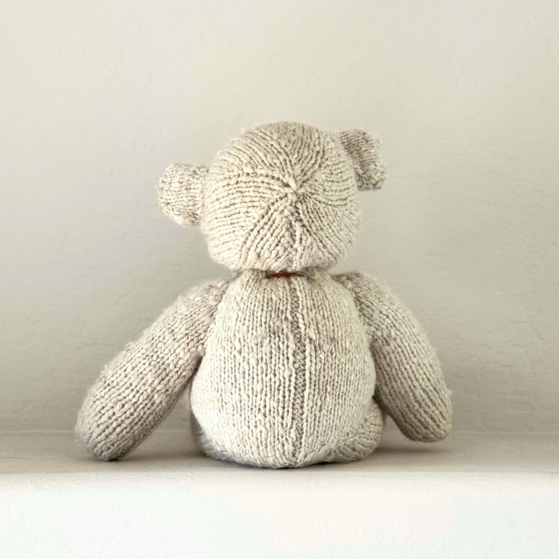 Kenana Knitters Hand Knitted Organic Wool Cream Teddy Bear Stuffed Animal
