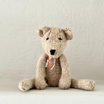 Kenana Knitters Hand Knitted Organic Wool Brown Teddy Bear Stuffed Animal