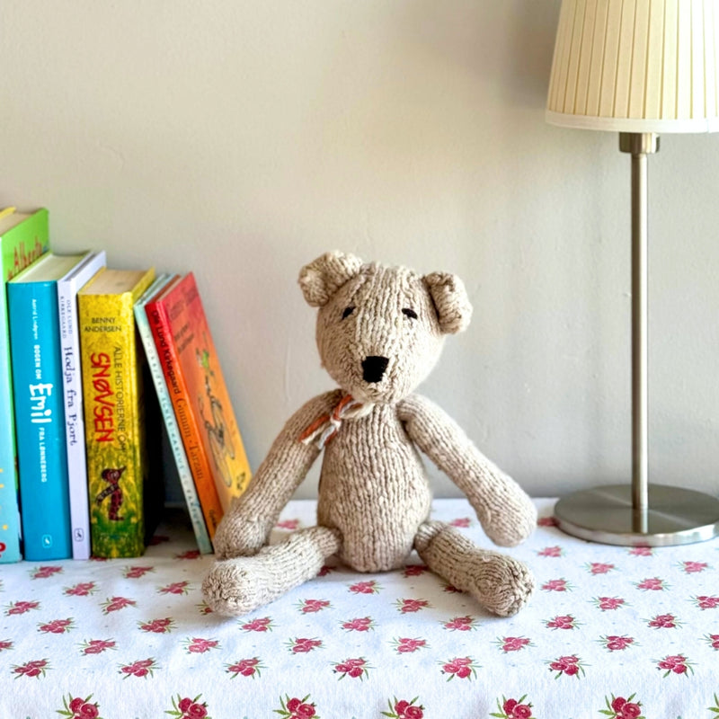 Kenana Knitters Hand Knitted Organic Wool Brown Teddy Bear Stuffed Animal