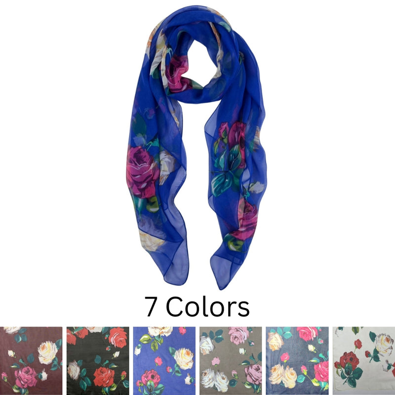 Humble Hilo Roses Chiffon Scarf