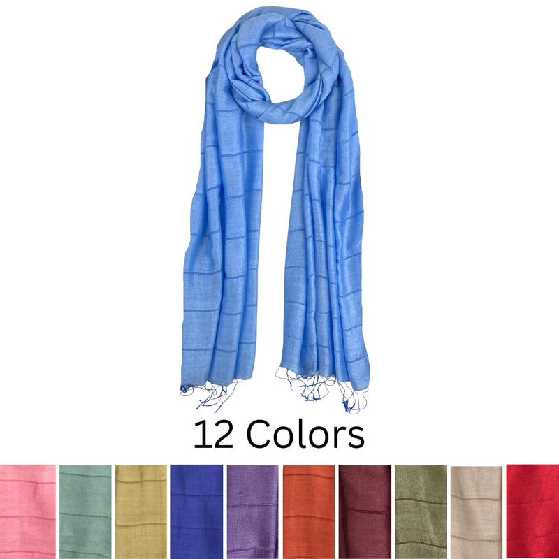 Humble Hilo Silk Blend Scarf with Subtle Stripes