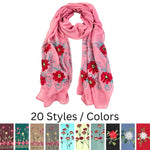 Humble Hilo Embroidered scarf/shawl with flowers