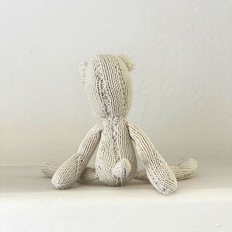 Kenana Knitters Hand Knitted Organic Cotton Round Teddy Bear Stuffed Animal