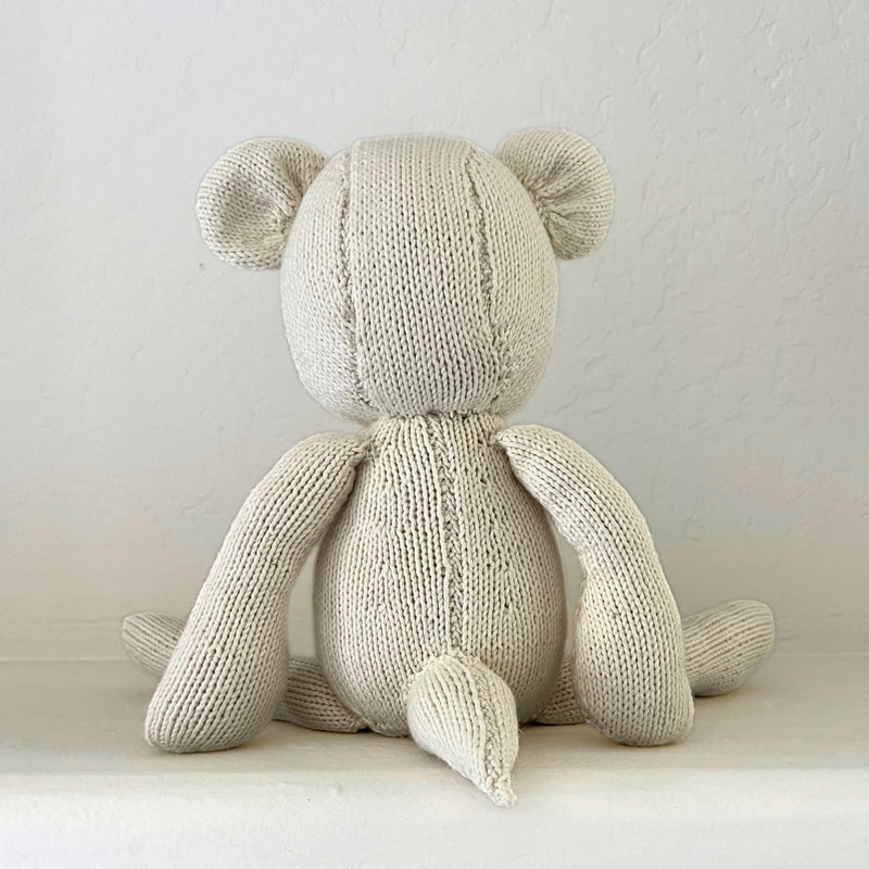 Kenana Knitters Hand Knitted Organic Cotton Round Teddy Bear Stuffed Animal