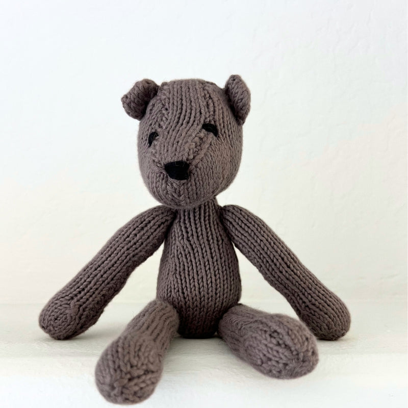 Kenana Knitters Hand Knitted Organic Cotton Round Teddy Bear Stuffed Animal