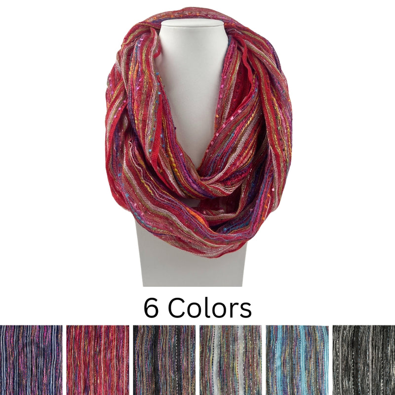 Humble Hilo Multicolored Thread Infinity Artisan Scarf