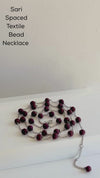 Humble Hilo Sari Jewelry, Spaced Textile Bead Necklace on Chain