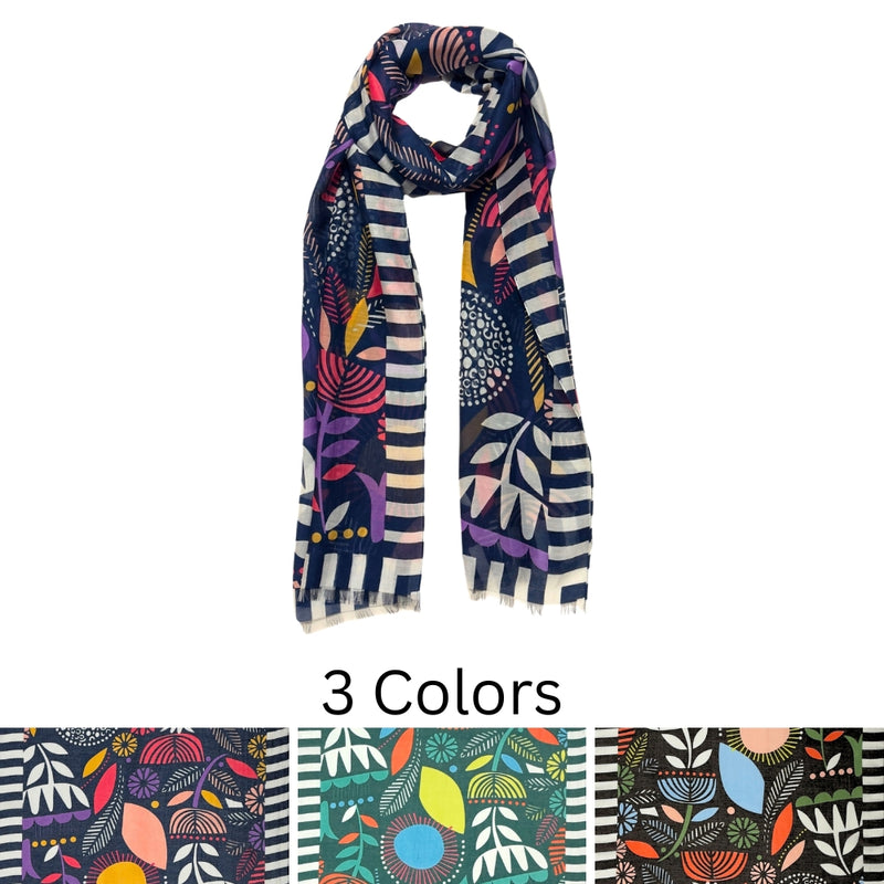 Humble Hilo Bold Flowers Vector Art Scarf