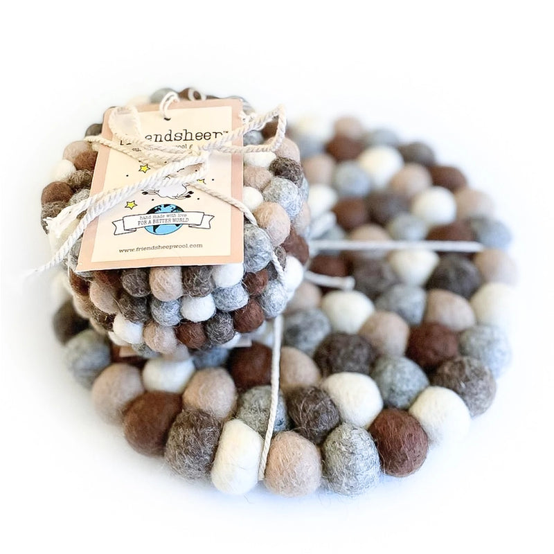 Earth Tones Eco Coasters and Trivet Set