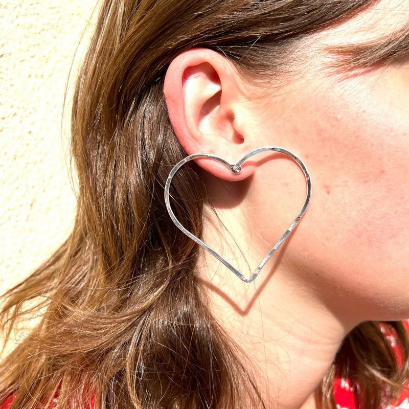 Azza Single Silver Earring - 4cm